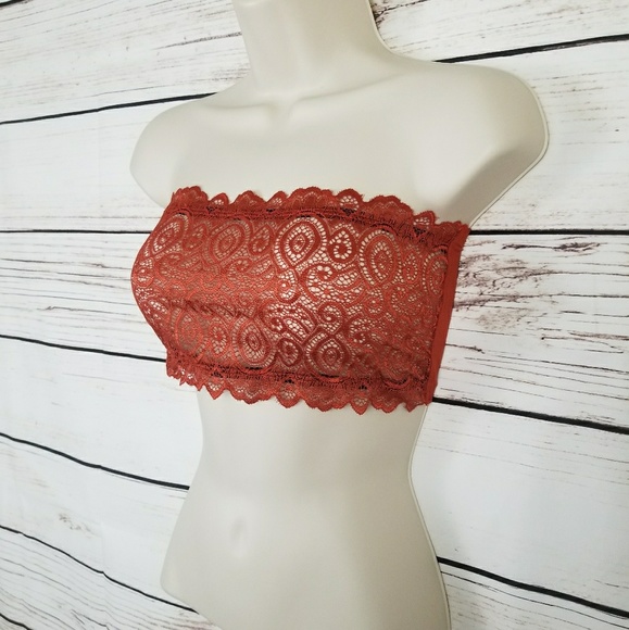 Free People Intimately Rust Colored Lace Bandeau - Picture 3 of 7